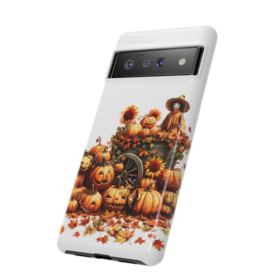 Impact Resistant, Fall Leaves Scarecrow, Cute Phone Cases for Samsung S24, S23, S22, S21, IPhone 15 pro Iphone 14 pro Iphone 13 IPhone 12 Iphone 11