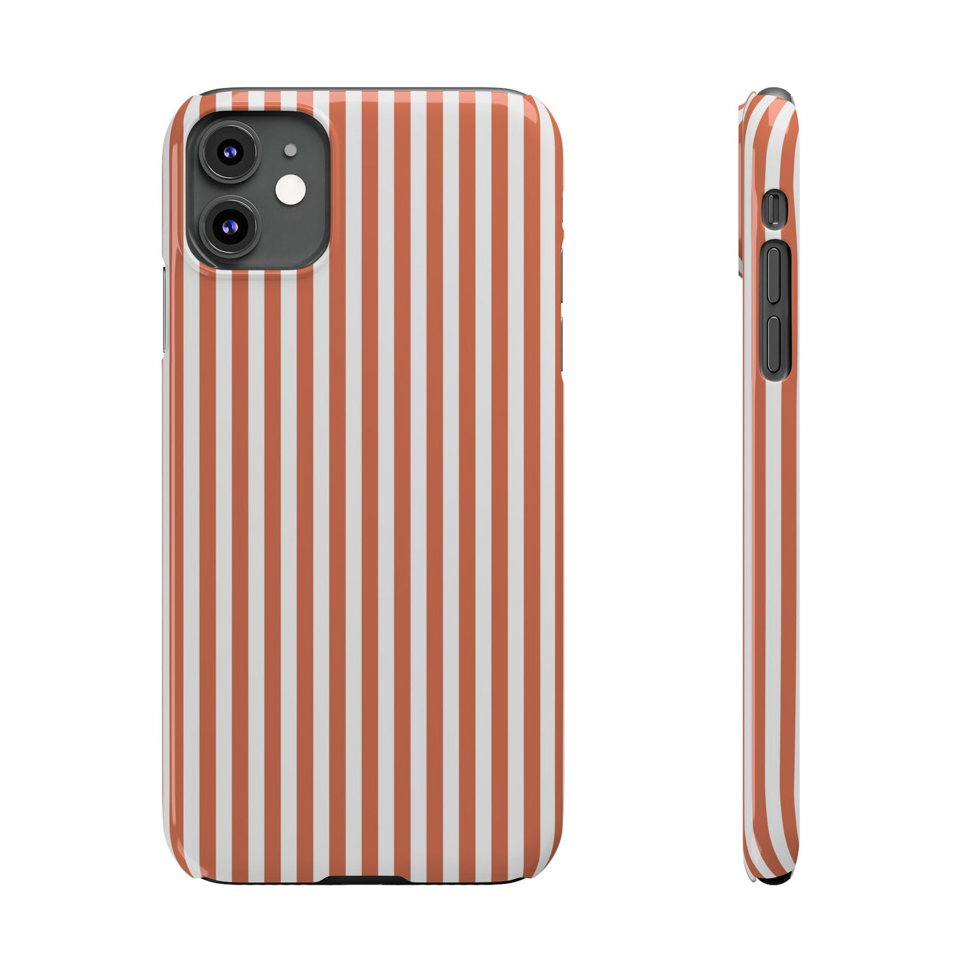 Slim Red Winter Peach Striped Cute Phone Case for Iphone 16 - | iPhone 15 Pro Max Case | iPhone 14 Case 13 12 11 10 9 8 7 X XS Gift for Her