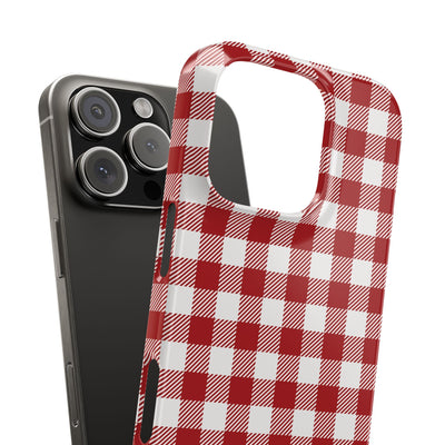 Slim Red Gingham Gift for Her Cute Phone Cases for Iphone 16 Pro Max | iPhone 15 Case | iPhone 15 Pro Max Case, Iphone 14, 13, 12, 11, 10, 8, 7