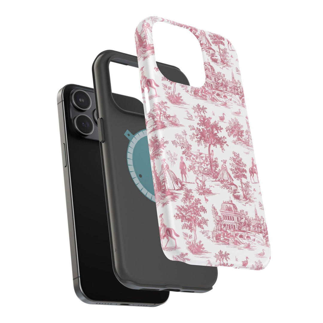 French Pink Toile Magsafe Cute Phone Case for Iphone Gift for Her, iPhone 16 Case | iPhone 15 Pro Max Case, Iphone 14, Iphone 14 Pro Max, Iphone 13, Iphone 12 - Studio40ParkLane