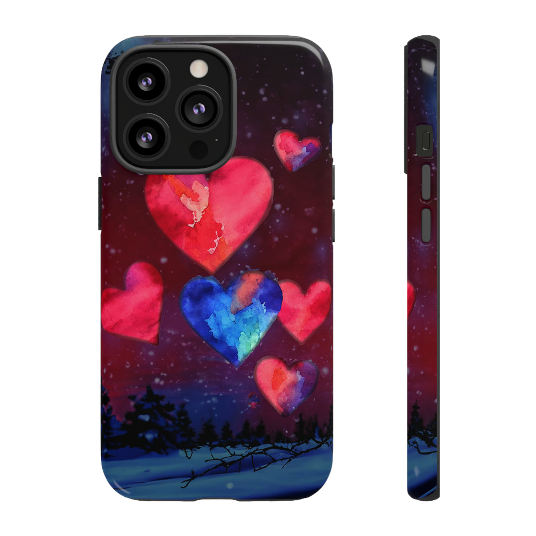 Cute IPhone Case | Rising Heart Love Night, iPhone 15 Case | iPhone 15 Pro Case, Iphone 14 Case, Iphone 14 Pro Max Case, Iphone 13 Case - Studio40ParkLane