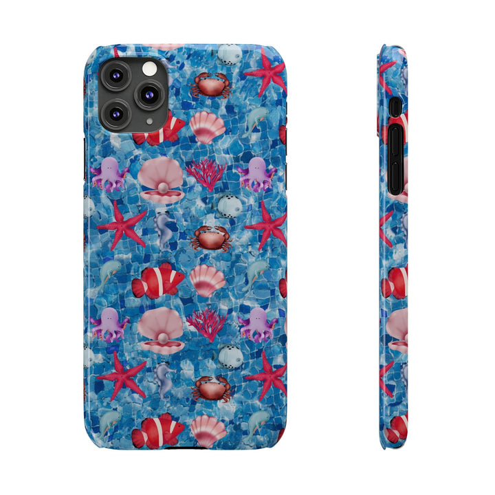 Slim Cute Phone Cases for Iphone - | iPhone 15 Case | iPhone 15 Pro Max Case, Iphone 14 Case, Iphone 14 Pro Max, Iphone 13, Blue Red Under Sea - Studio40ParkLane