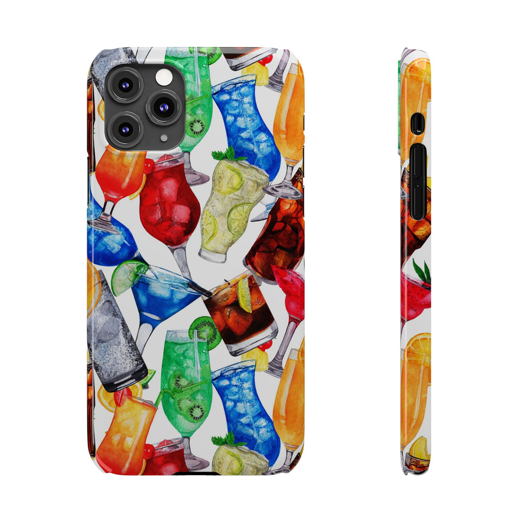 Slim Cute Phone Cases for Iphone - | iPhone 15 Case | iPhone 15 Pro Max Case, Iphone 14 Case, Iphone 14 Pro Max, Iphone 13, Summer Fruit Cocktail - Studio40ParkLane