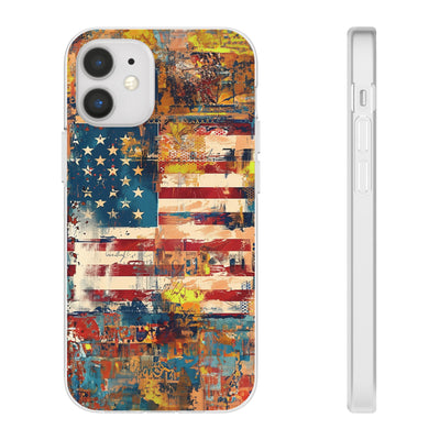 Cute Flexi Phone Cases, US Flag Abstract, Compatible with Samsung Galaxy S23, Samsung S22, Samsung S21, Samsung S20, Galaxy S20 Ultra