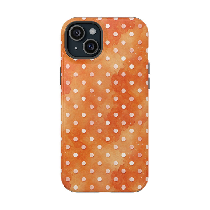 Aesthetic Tough Magsafe Orange Polka Dots Phone Case - For iPhone 17 Pro Max iPhone 16 Pro iPhone 15 Iphone 14 Plus 13 Pro 12 11 10 XR - Studio40ParkLane
