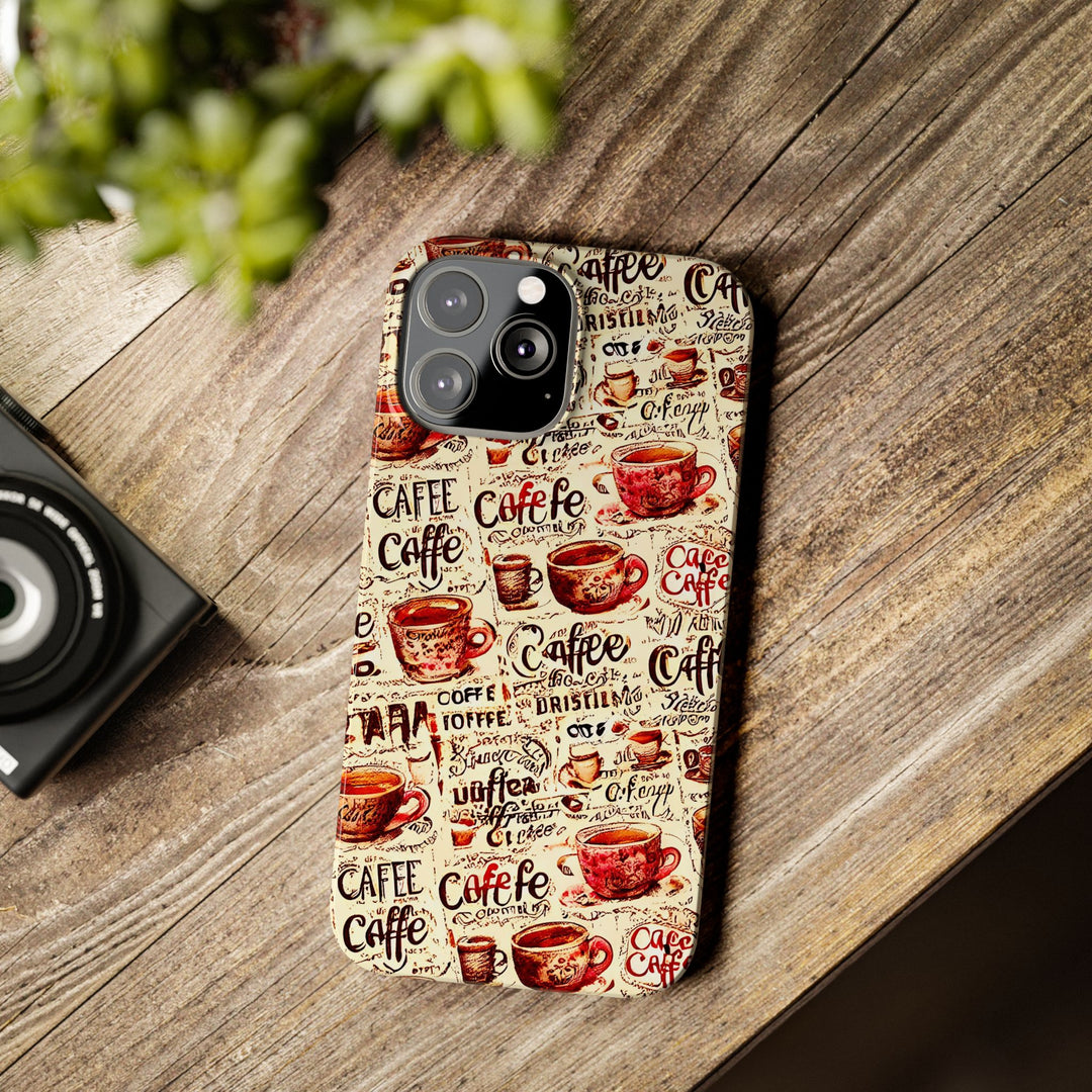 Slim Cute Phone Cases for Iphone - | iPhone 15 Case | iPhone 15 Pro Max Case, Iphone 14 Case, Iphone 14 Pro Max, Iphone 13, Paris Coffee Cup - Studio40ParkLane