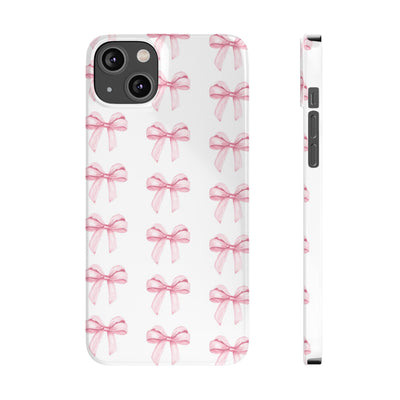 Slim Pink Bows Cute Phone Cases for Iphone 16 Pro Max | iPhone 15 Case | iPhone 15 Pro Max Case, Iphone 14, Iphone 14 Pro Max, Iphone 13 12 11 8 7