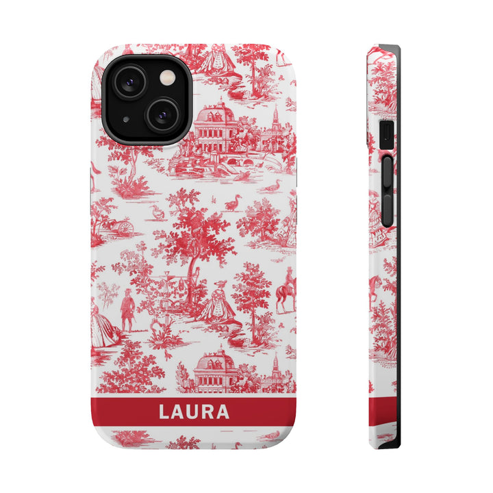 Magsafe French Toile Personalized Initial Custom Gift for Her Cute Phone Cases for Iphone 16 Pro Max | iPhone 15 Case | iPhone 15 Pro Max Case, Iphone 14, 13, 12, 11, 10, 8, 7 - Studio40ParkLane