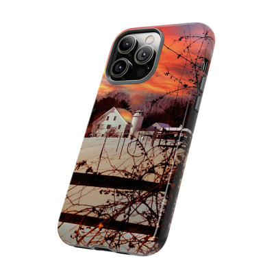 Impact Resistant, Winter Sunset Cute Phone Cases for Samsung S24, S23, S22, S21, IPhone 15 pro Iphone 14 pro Iphone 13 IPhone 12 Iphone 11