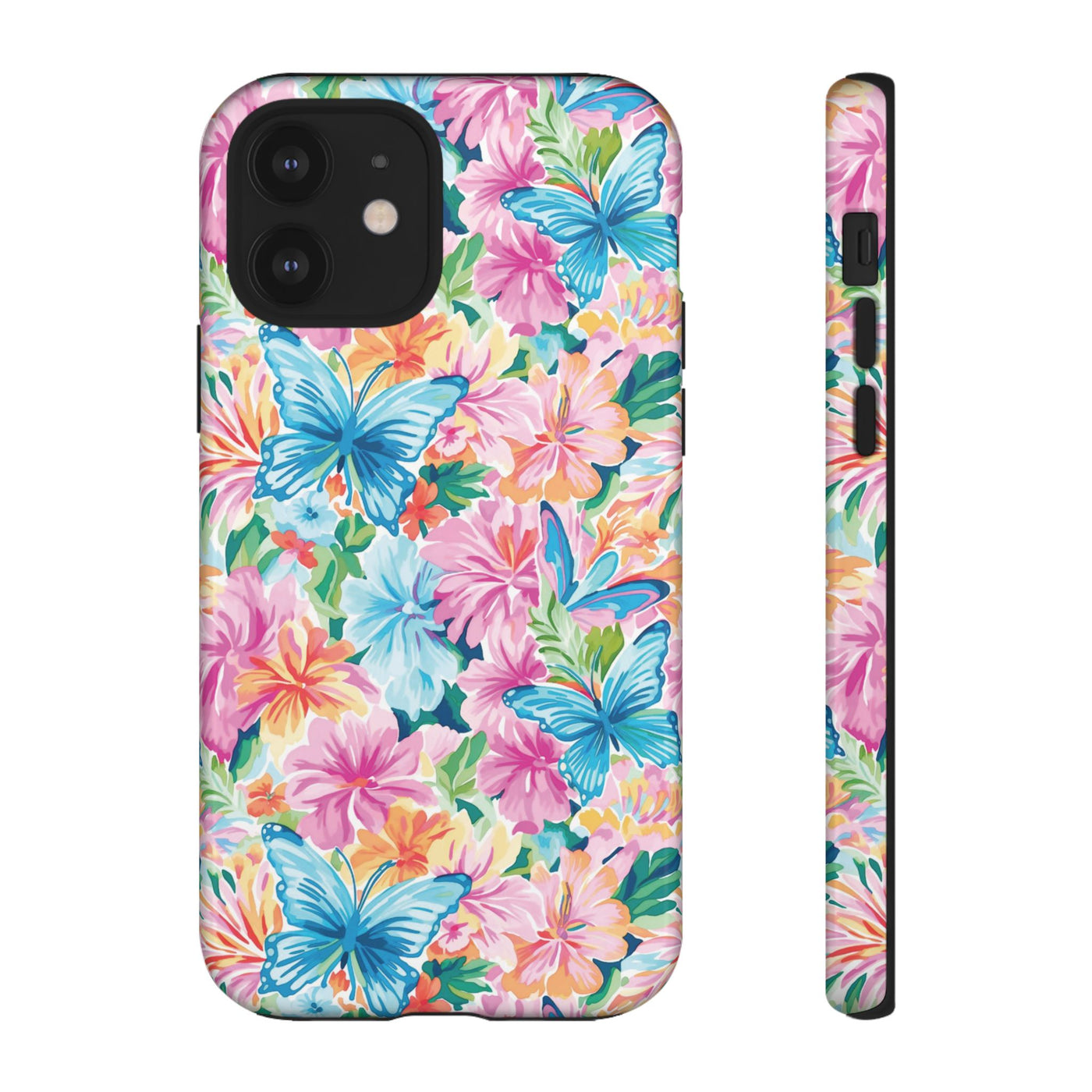 Premium Tough Butterflies Flowers Cute Phone Cases for Samsung S24, S23, S22, S21, S20, Plus and Ultra, Iphone 16 Pro Max,15, 14, 13, 12, 11, 10