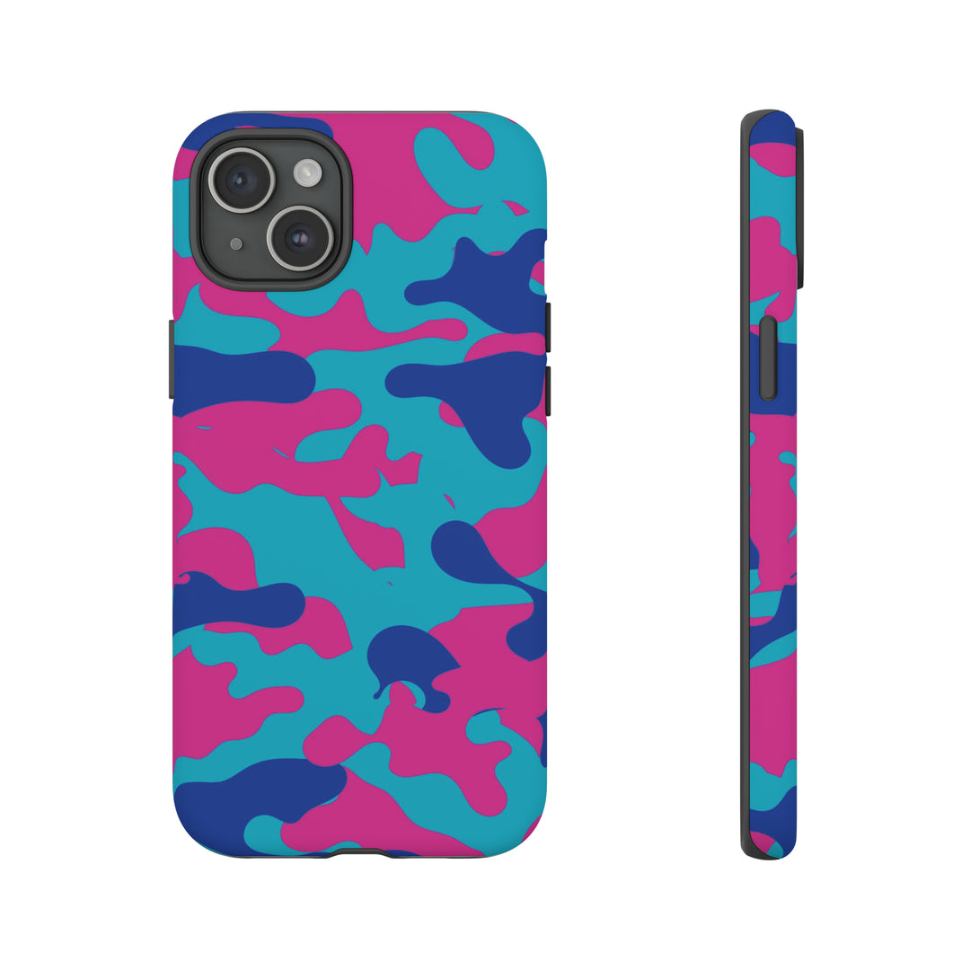 Cute IPhone Case | Blue Pink Camouflage, iPhone 15 Case | iPhone 15 Pro Case, Iphone 14 Case, Iphone 14 Pro Max Case, Protective Iphone Case - Studio40ParkLane
