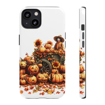 Impact Resistant, Fall Leaves Scarecrow, Cute Phone Cases for Samsung S24, S23, S22, S21, IPhone 15 pro Iphone 14 pro Iphone 13 IPhone 12 Iphone 11