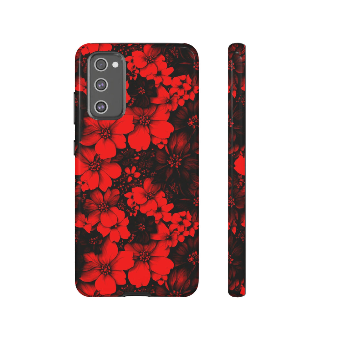 Cute Samsung Phone Case | Aesthetic Samsung Phone Case | Galaxy S23, S22, S21, S20 | Red Black Flowers, Protective Phone Case - Studio40ParkLane