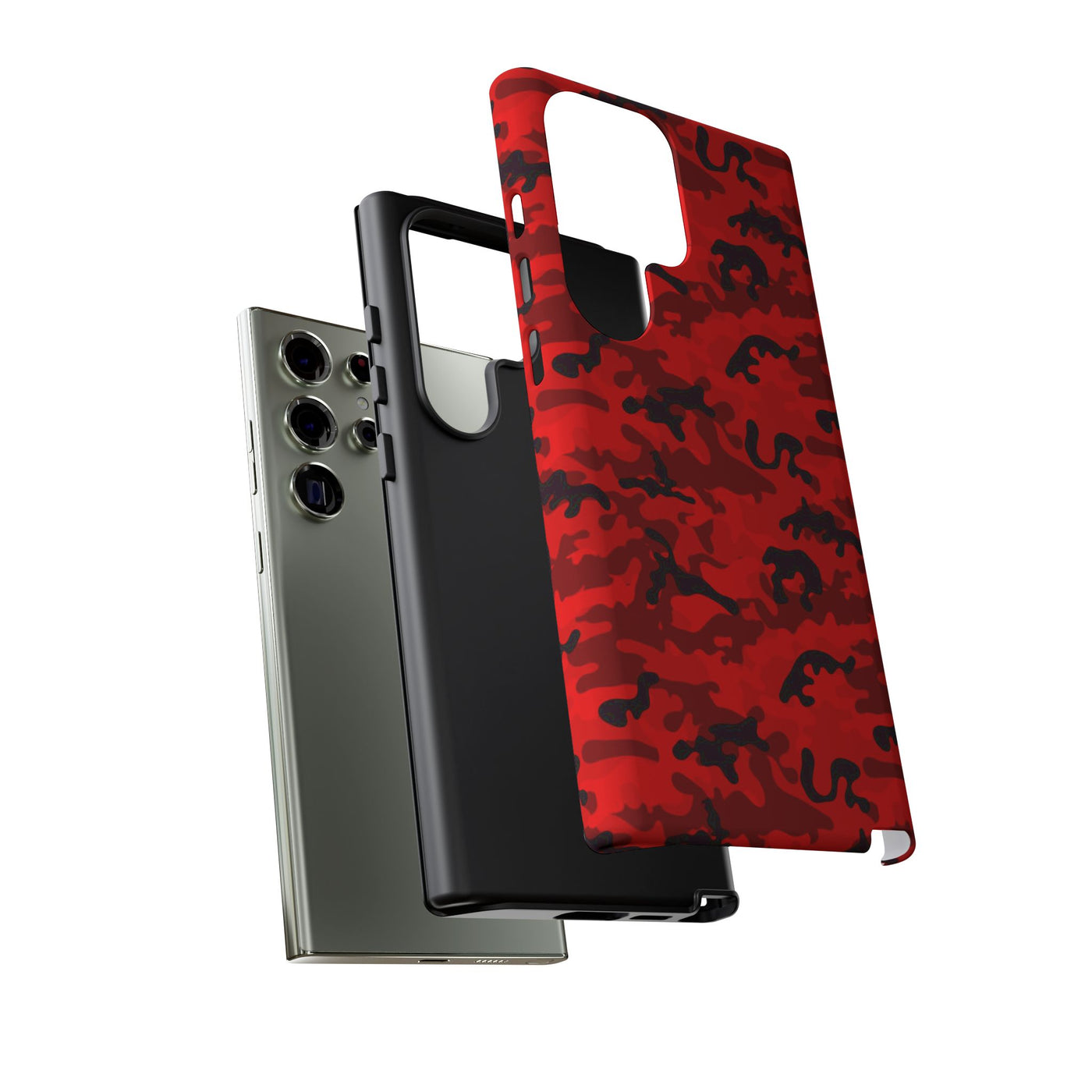 Impact Resistant, Red Camo Camouflage, Cute Phone Cases for Samsung S24, S23, S22, S21, IPhone 15 pro Iphone 14 pro Iphone 13 IPhone 12 Iphone 11