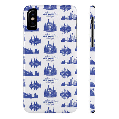 Slim New York Skyline Blue Collage Coquette Gift for Her Cute Phone Cases for Iphone 16 Pro Max | iPhone 15 Case | iPhone 15 Pro Max Case, Iphone 14, Iphone 14 Pro Max, Iphone 13 12 11 8 7