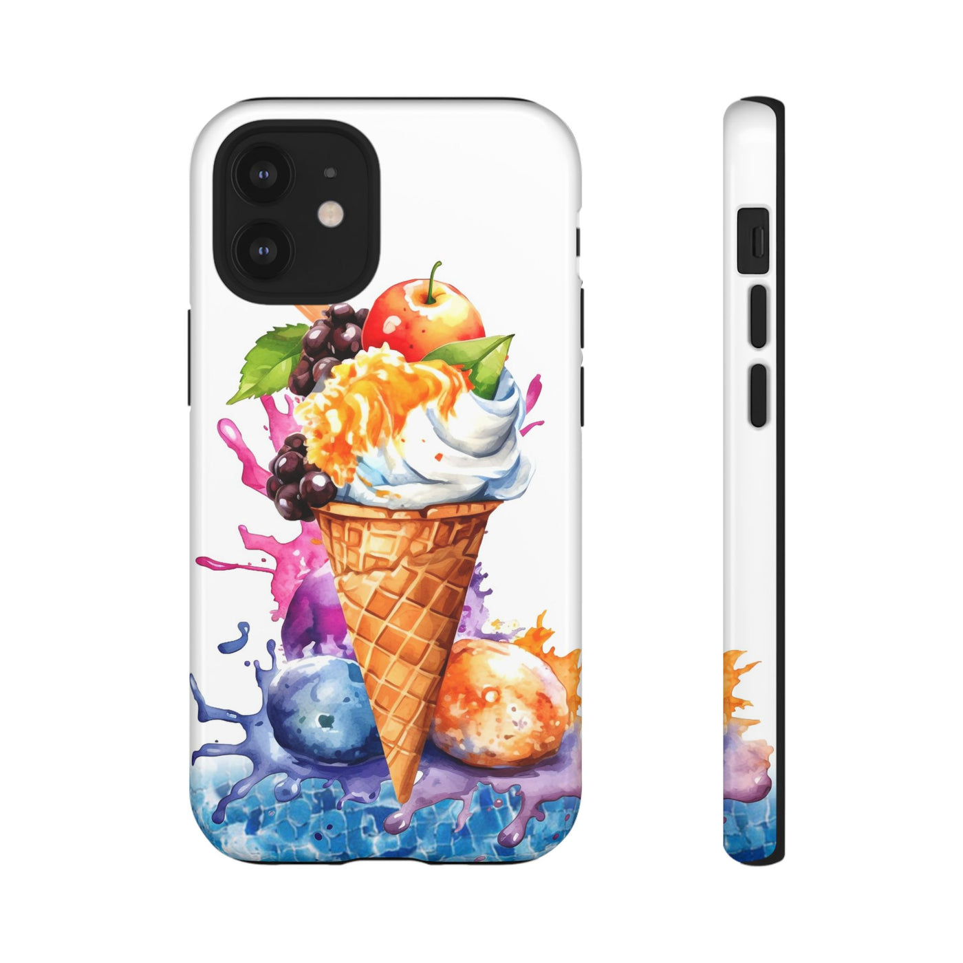 Impact Resistant, Summer Ice Cream Cone, Cute Phone Cases for Samsung S24, S23, S22, S21, IPhone 15 pro Iphone 14 pro Iphone 13 IPhone 12 Iphone 11