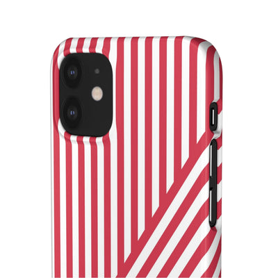Aesthetic Winterberry Red Stripes Cute Phone Case Sleek Snap - For iPhone 17 Pro Max iPhone 16 Pro iPhone 15 Iphone 14 Plus 13 Pro 12 11 10 Gift - Studio40ParkLane