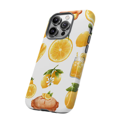 Impact Resistant, Lemon Fruit Pie, Cute Phone Cases for Samsung S24, S23, S22, S21, IPhone 15 pro Iphone 14 pro Iphone 13 IPhone 12 Iphone 11