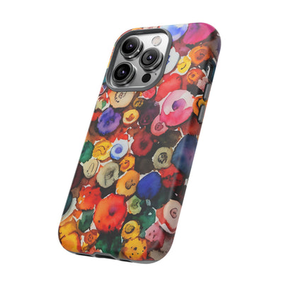 Impact Resistant, Fall Colors Buttons, Cute Phone Cases for Samsung S24, S23, S22, S21, IPhone 15 pro Iphone 14 pro Iphone 13 IPhone 12 Iphone 11