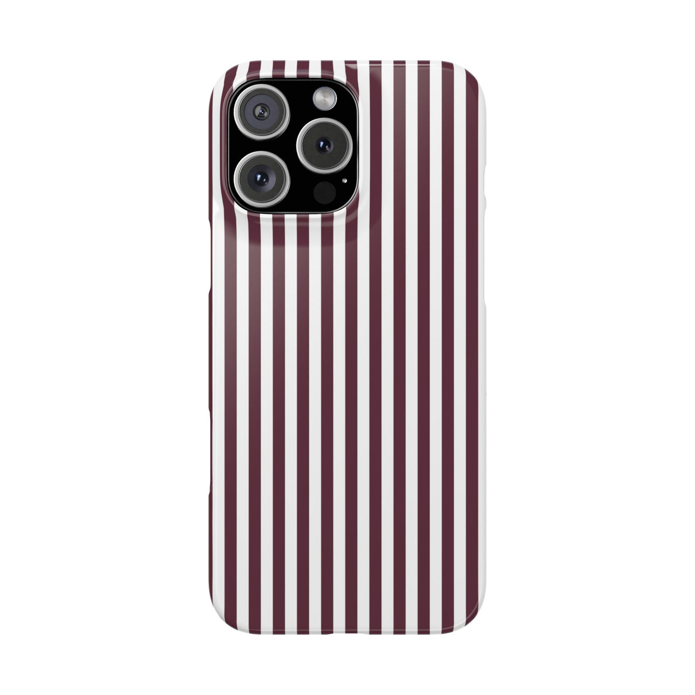 Slim Burgundy Wine Striped Cute Phone Case for Iphone 16 - | iPhone 15 Pro Max Case | iPhone 14 Case Iphone 13 12 11 10 9 8 7 Gift for Her - Studio40ParkLane