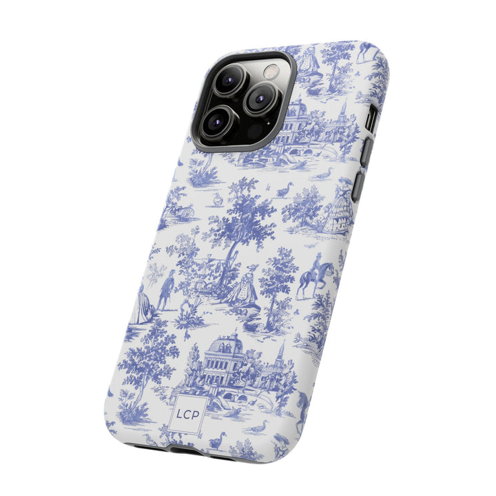 Personalized Custom French Toile Tough Cute Phone Case For Apple iPhone 18, 17, 16, 15 14, Pro Max, Samsung Galaxy S26, S25, S24 Plus Ultra