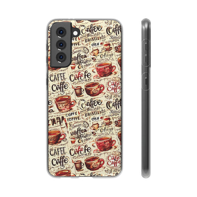 Cute Flexi Samsung Phone Cases, Paris Coffee Cup Galaxy S23 Phone Case, Samsung S22 Case, Samsung S21 Case, S20 Plus