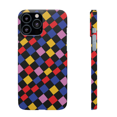 Colorful Checkerboard Cute Phone Case - Sleek Snap - for iPhone 16 15 14 13 12 11 Max Pro Plus Samsung Galaxy S24 S23 S22 S21 S20 Plus Ultra - Studio40ParkLane