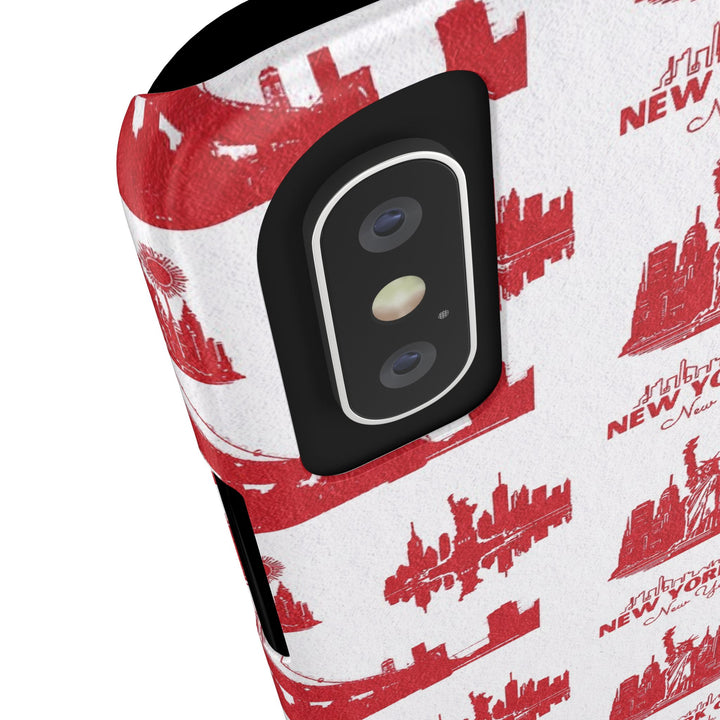 Slim New York Skyline Red Collage Coquette Gift for Her Cute Phone Cases for Iphone 16 Pro Max | iPhone 15 Case | iPhone 15 Pro Max Case, Iphone 14, Iphone 14 Pro Max, Iphone 13 12 11 8 7 - Studio40ParkLane