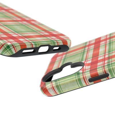 Aesthetic Tough Magsafe Red Green Checkered Phone Case - For iPhone 17 Pro Max iPhone 16 Pro iPhone 15 Iphone 14 Plus 13 Pro 12 11 10 - Studio40ParkLane
