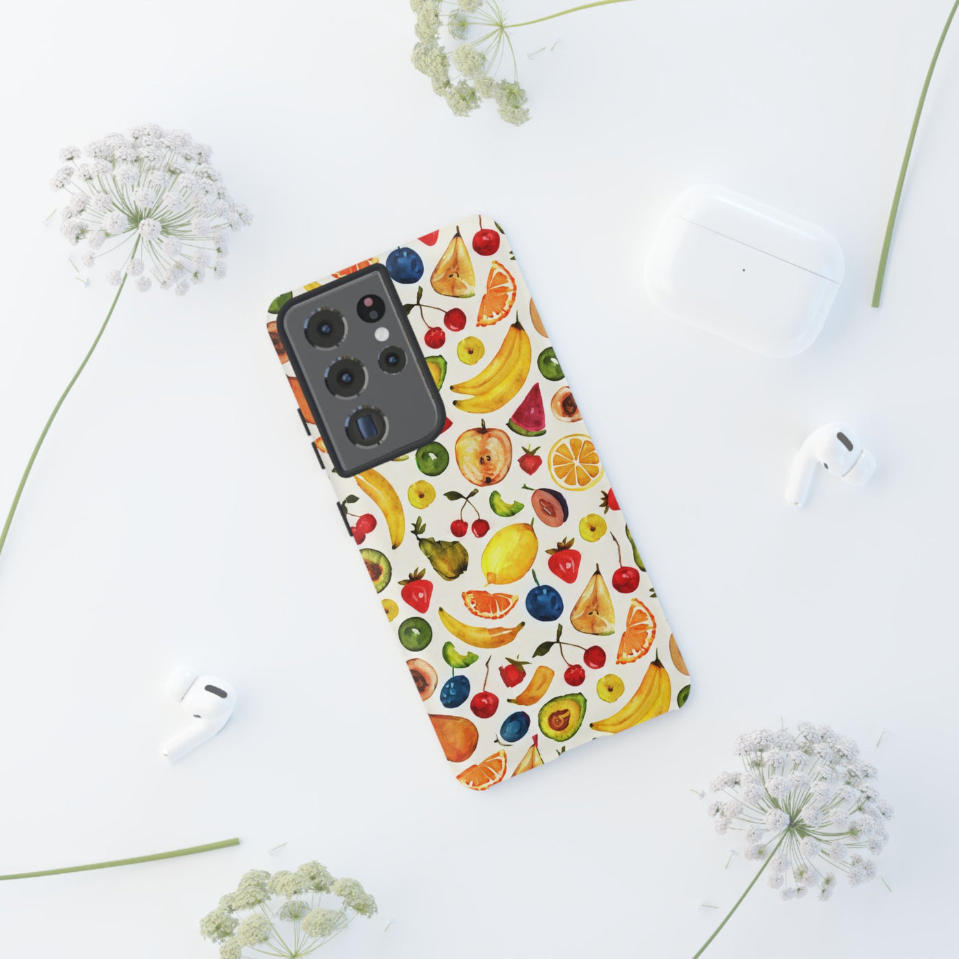 Impact Resistant, Mixed Fruits, Cute Phone Cases for Samsung S24, S23, S22, S21, IPhone 15 pro Iphone 14 pro Iphone 13 IPhone 12 Iphone 11