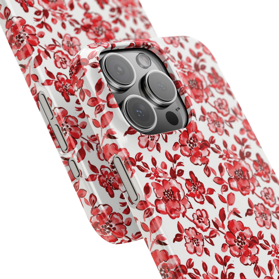Slim Red Chinoiserie Gift for Her Cute Phone Cases for Iphone 16 Pro Max | iPhone 15 Case | iPhone 15 Pro Max Case, Iphone 14, Iphone 14 Pro Max, Iphone 13 12 11 8 7 - Studio40ParkLane