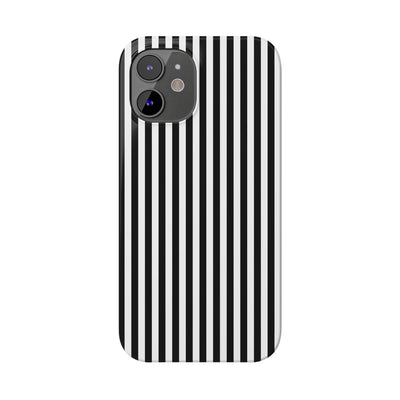 Slim Black White Striped Cute Phone Case for Iphone 16 - | iPhone 15 Pro Max Case | iPhone 14 Case Iphone 13 12 11 10 9 8 7 Gift for Her - Studio40ParkLane