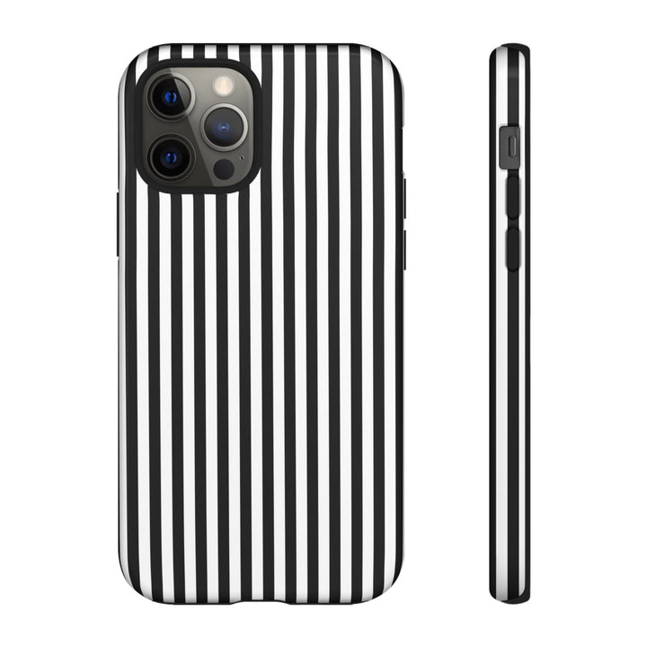 Tough Premium Black White Stripes Phone Case Gift for Her - For Apple iPhone 16 Pro Max 16e iPhone 15 Pro iPhone Iphone 14 Plus 13 Pro 12 SE XR - Studio40ParkLane