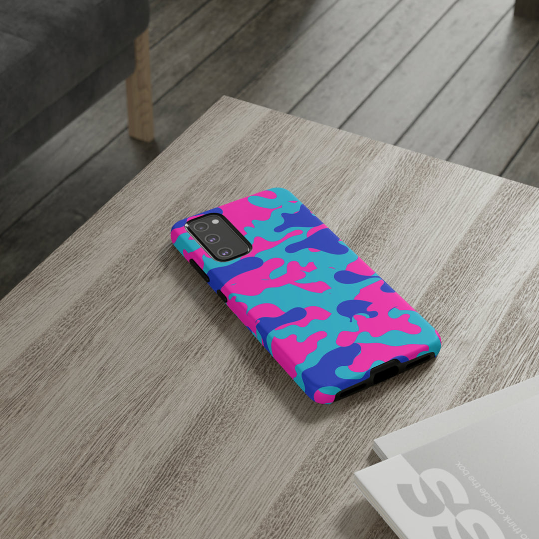 Cute Samsung Phone Case | Aesthetic Samsung Phone Case | Galaxy S23, S22, S21, S20 | Blue Pink Camouflage, Protective Phone Case - Studio40ParkLane