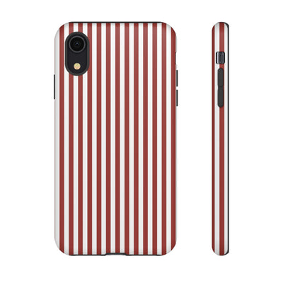Tough Premium Red Stripes Phone Case Gift for Her - For Apple iPhone 16 Pro Max 16e iPhone 15 Pro iPhone Iphone 14 Plus 13 Pro 12 SE XR - Studio40ParkLane