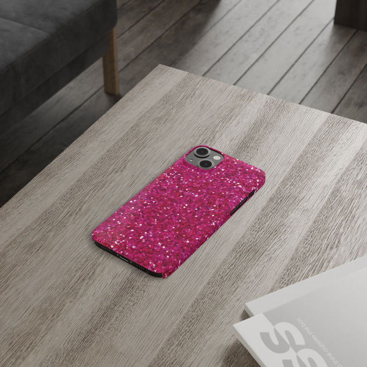 Slim Muted Pink Faux Play on Glitter Effect Cute Phone Cases for Iphone 16 Pro Max | iPhone 15 Case | iPhone 15 Pro Max Case, Iphone 14, Iphone 14 Pro Max, Iphone 13 12 11 8 7 - Studio40ParkLane
