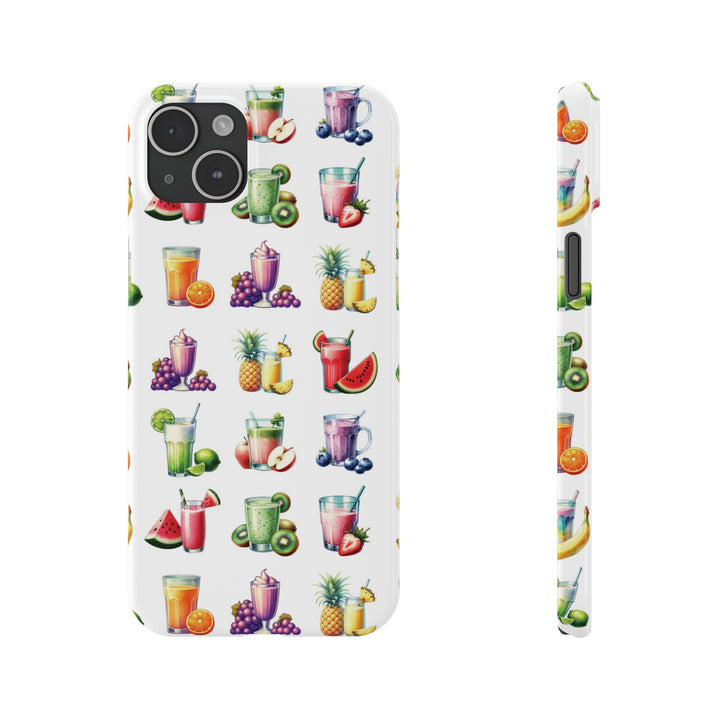 Slim Cute Phone Cases for Iphone - | iPhone 15 Case | iPhone 15 Pro Max Case, Iphone 14 Case, Iphone 14 Pro Max, Iphone 13, Tropical Summer Fruit Cocktail - Studio40ParkLane