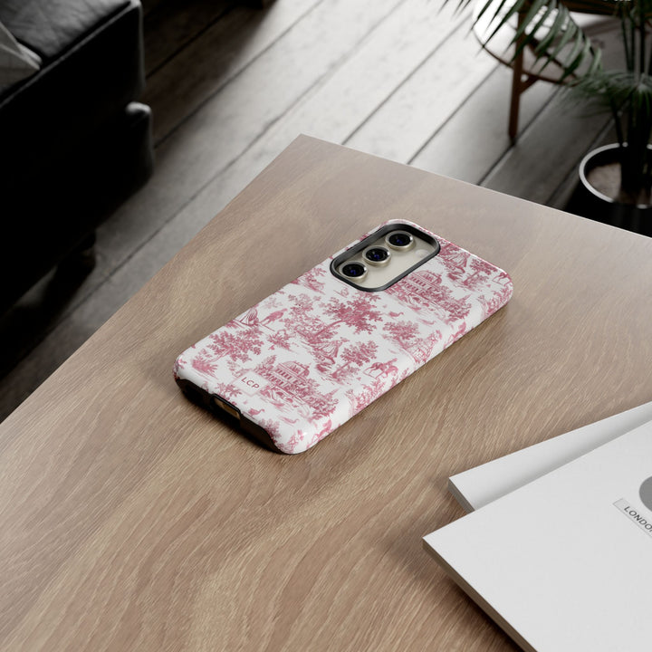 Personalized Custom French Toile Tough Cute Phone Case For Apple iPhone 18, 17, 16, 15 14, Pro Max, Samsung Galaxy S26, S25, S24 Plus Ultra