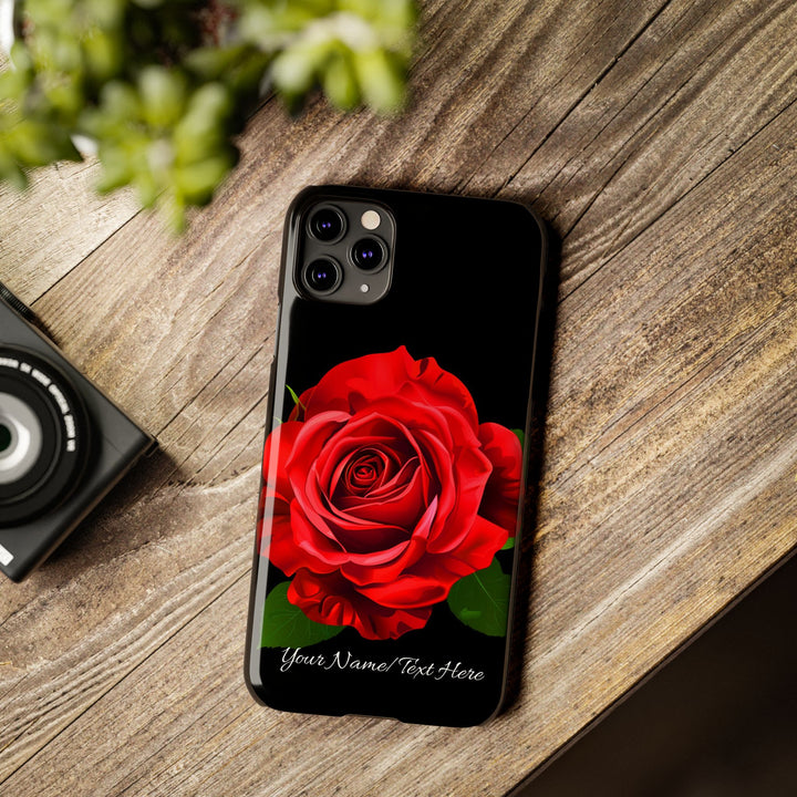 Slim Custom Personalized Red Rose Flowers Gift for Her Cute Phone Cases for Iphone 16 Pro Max | iPhone 15 Case | iPhone 15 Pro Max Case, Iphone 14, Iphone 14 Pro Max, Iphone 13 12 11 8 7 - Studio40ParkLane