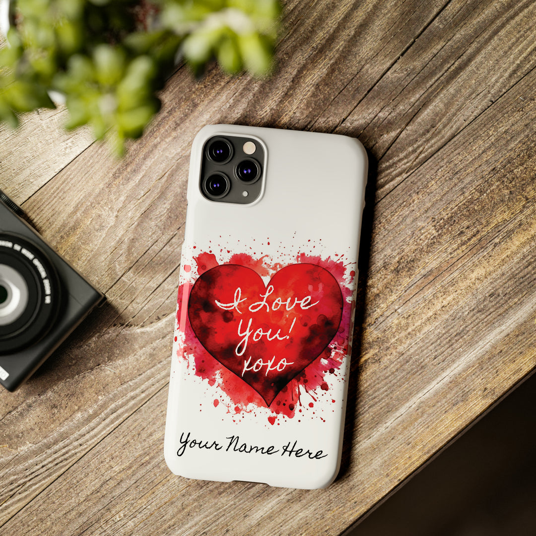 Slim Personalized Slim Cute iPhone Cases - | iPhone 15 Case | iPhone 15 Pro Max Case, Iphone 14 Case, Iphone 14 Pro Max, Iphone 13, Valentine Heart Love - Studio40ParkLane