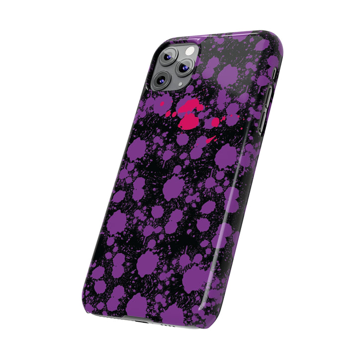 Slim Cute Phone Cases for Iphone - | iPhone 15 Case | iPhone 15 Pro Max Case, Iphone 14 Case, Iphone 14 Pro Max, Iphone 13, Purple Pink Paint Blots Splash - Studio40ParkLane