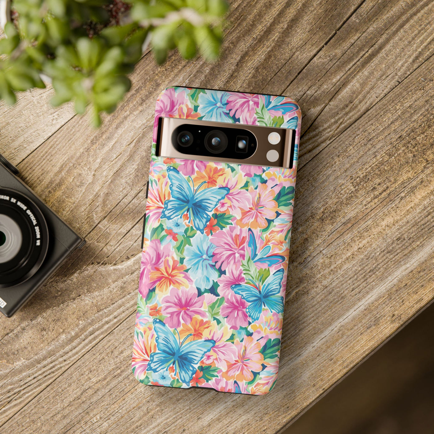 Premium Tough Butterflies Flowers Cute Phone Cases for Samsung S24, S23, S22, S21, S20, Plus and Ultra, Iphone 16 Pro Max,15, 14, 13, 12, 11, 10