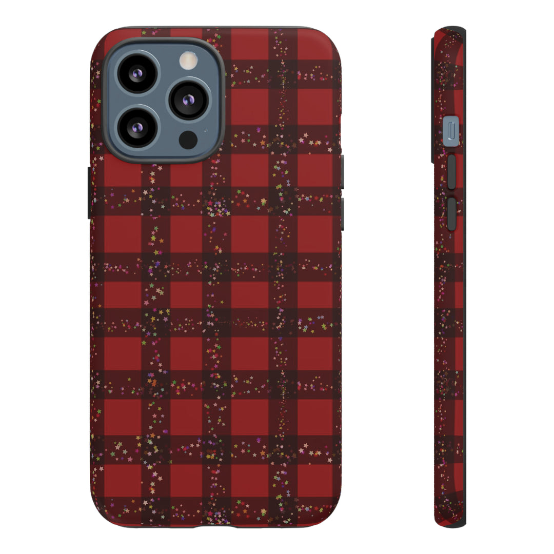 Cute IPhone Case | iPhone 15 Case | iPhone 15 Pro Max Case, Iphone 14 Case, Iphone 14 Pro Max Case IPhone Case for Art Lovers, Red Festive Plaid - Studio40ParkLane