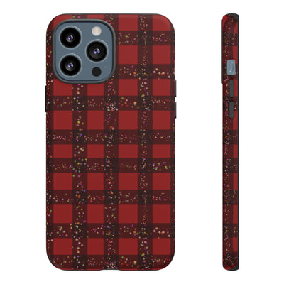 Cute IPhone Case | iPhone 15 Case | iPhone 15 Pro Max Case, Iphone 14 Case, Iphone 14 Pro Max Case IPhone Case for Art Lovers, Red Festive Plaid