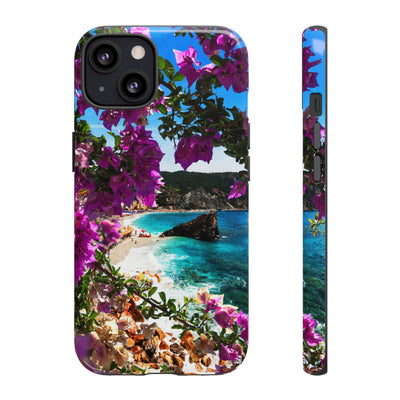 Impact Resistant, Bougainvillea Seaview, Cute Phone Cases for Samsung S24, S23, S22, S21, IPhone 15 pro Iphone 14 pro Iphone 13 IPhone 12 Iphone 11