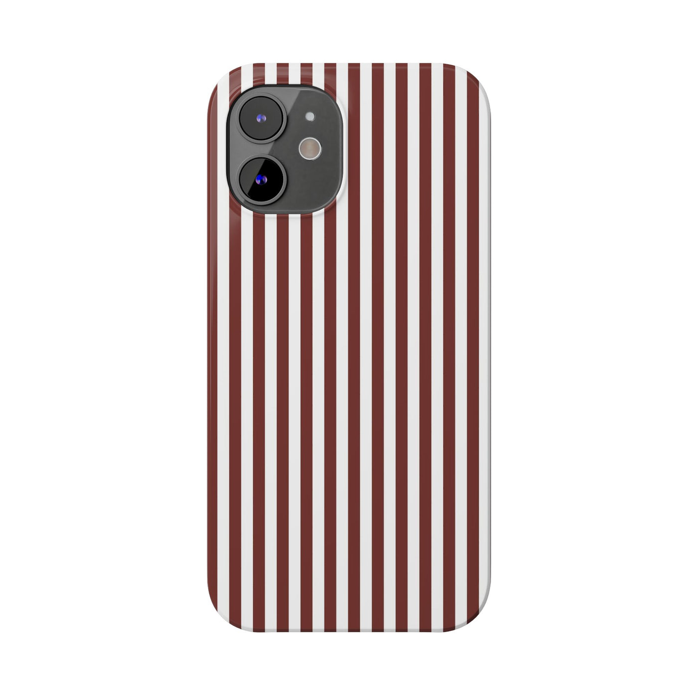Slim Chocolate Brown Striped Cute Phone Case for Iphone 16 - | iPhone 15 Pro Max Case | iPhone 14 Case Iphone 13 12 11 10 9 8 7 Gift for Her - Studio40ParkLane
