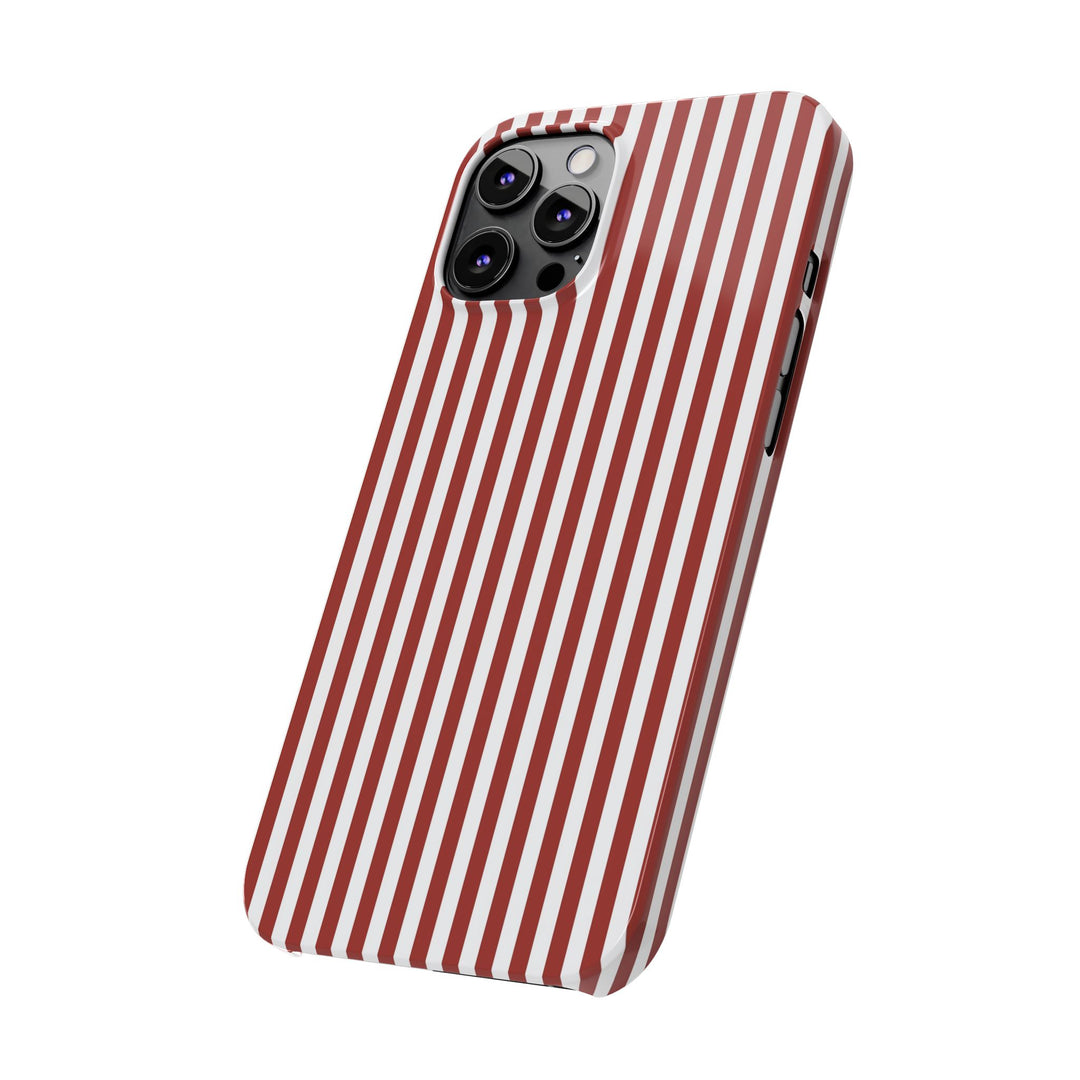 Slim Farmhouse Red Striped Cute Phone Case for Iphone 16 - | iPhone 15 Pro Max Case | iPhone 14 Case Iphone 13 12 11 10 9 8 7 Gift for Her - Studio40ParkLane