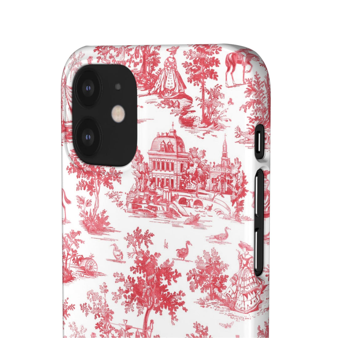 Snap French Toile Personalized Initial Custom Gift for Her Cute Phone Cases for Samsung S24, S23, S22, S21, S20, Plus and Ultra and Iphone, 16, 15, 14, 13, 12, 11. 10 - Studio40ParkLane