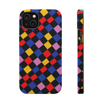 Aesthetic Colorful Checkerboard Tough Magsafe Phone Case - For iPhone 17 Pro Max iPhone 16 Pro iPhone 15 Iphone 14 Plus 13 Pro 12 11 Gift - Studio40ParkLane