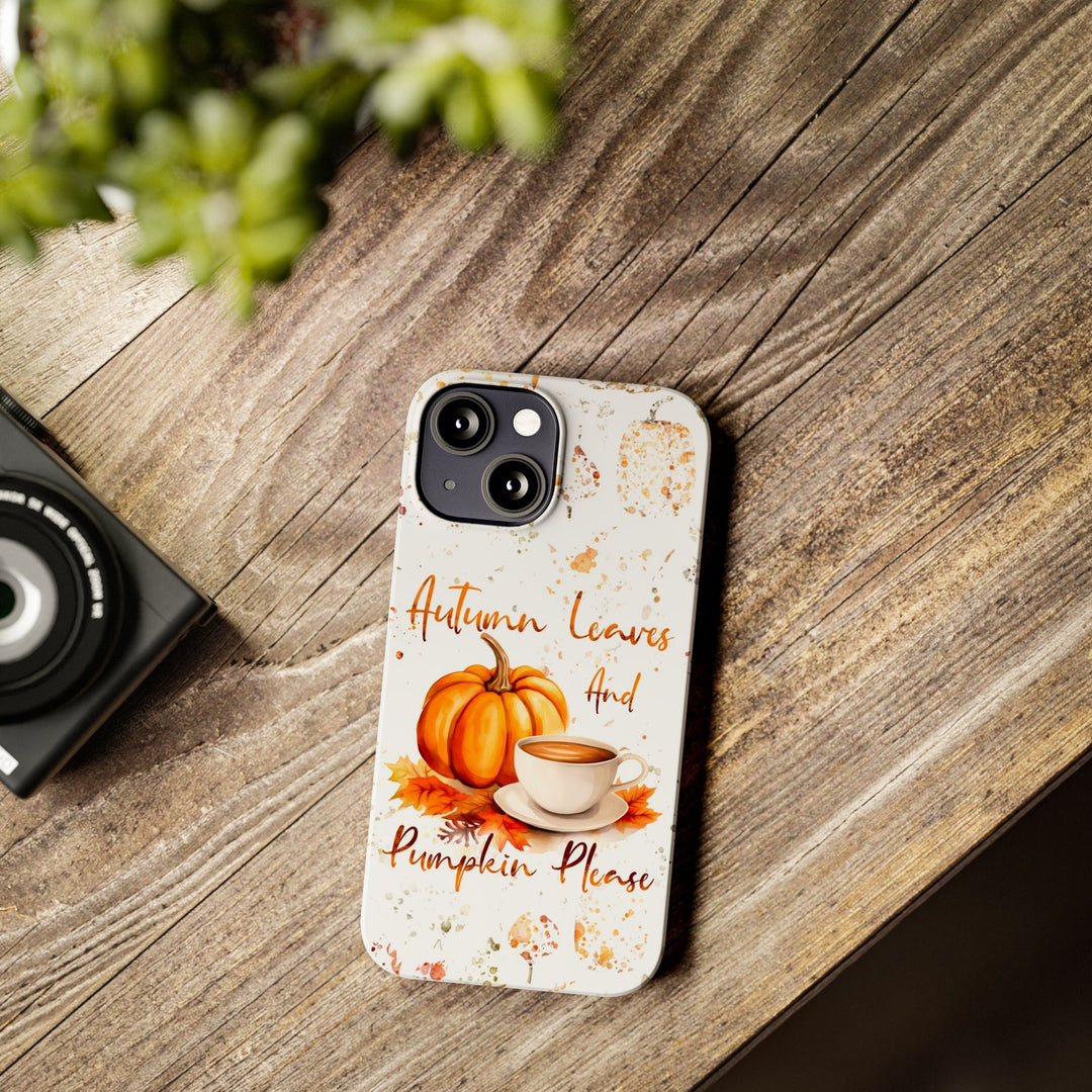 Slim Fall Leaves and Pumpkins Slim Cute Phone Cases for Iphone | iPhone 15 Case | iPhone 15 Pro Max Case, Iphone 14, Iphone 14 Pro Max, Iphone 13 - Studio40ParkLane